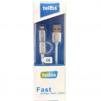USB kabelis Tellos TPE 2in1 microUSB-Lightning sidabrinis, 1.2m