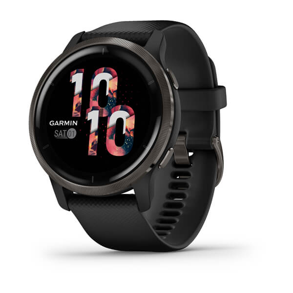 Išmanusis laikrodis Garmin Venu 2 Black, Black Band - Mobas.lt
