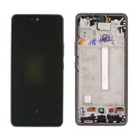 Ekranas Samsung A536 A53 5G su lietimui jautriu stikliuku ir rėmeliu originalus Awesome Black (assembled service pack)