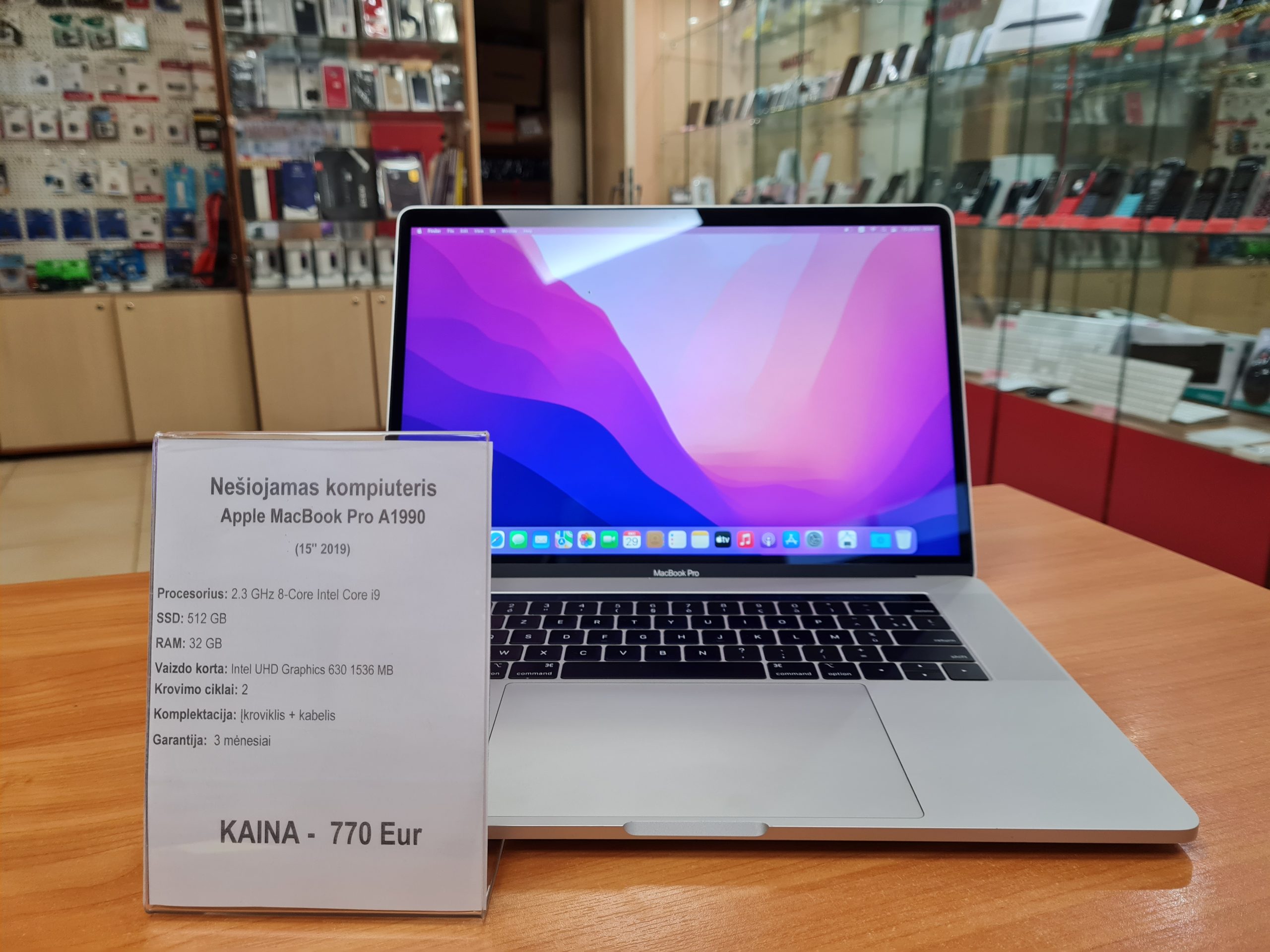 Apple MacBook Pro 15” 2019, Core i9, 32 GB RAM, 512 GB SSD