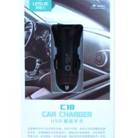 Automobilinis įkroviklis Leslie C18 su 2 USB jungtimis 2.4A (1A+2A) juodas