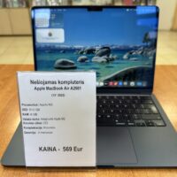 Apple MacBook Air 13” 2022, M2, 8 GB RAM, 512 GB SSD, Cycle 232 (Naudotas)