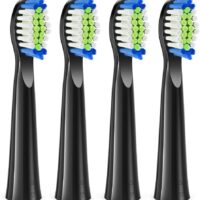 Elektrinių dantų šepetėlių antgaliai skirti Bitvae D2/E11 (4 vnt.) juodi