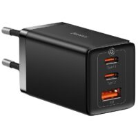 Įkroviklis Baseus GaN5 Pro 65W 2xUSB-C/USB-A + USB-C to USB-C cable juodas CCGP120201
