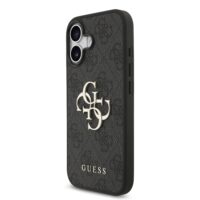 Dėklas Guess PU 4G Metal Logo Apple iPhone 17 pilkas