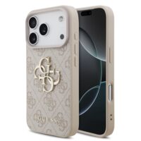 Dėklas Guess PU 4G Metal Logo Apple iPhone 17 Pro rožinis