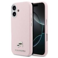 Dėklas Karl Lagerfeld PU Karl and Choupette Heads Pins MagSafe Apple iPhone 17 rožinis