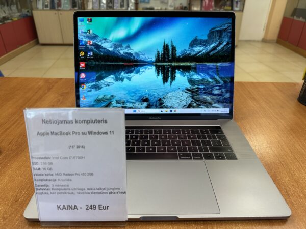 Apple MacBook Pro 15” 2016 SU WINDOWS 11 i7, 16 GB RAM, 256 GB SSD