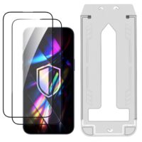 LCD apsauginis stikliukas (2 vnt.) su aplikatoriumi 3mk Hardy Hardura 9H Apple iPhone 17 Pro/18 Pro juodas